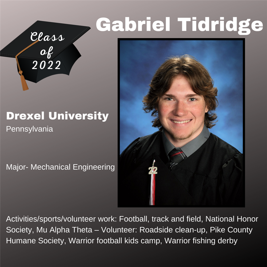 Top 25 Grad, Gabriel Tidridge